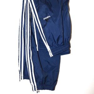 Vintage Adidas Lined Pants Blue Windbreaker Pants